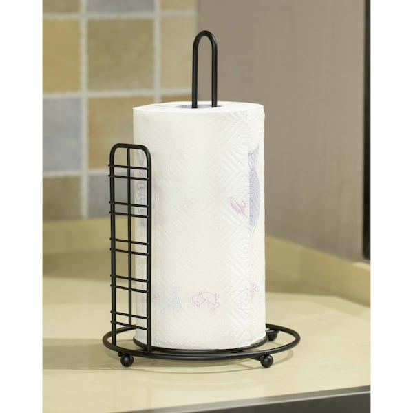 Paper Towel Roll Holder Stand, Black